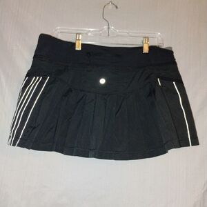 lululemon athletica Black Mini Skirt with White Stripes